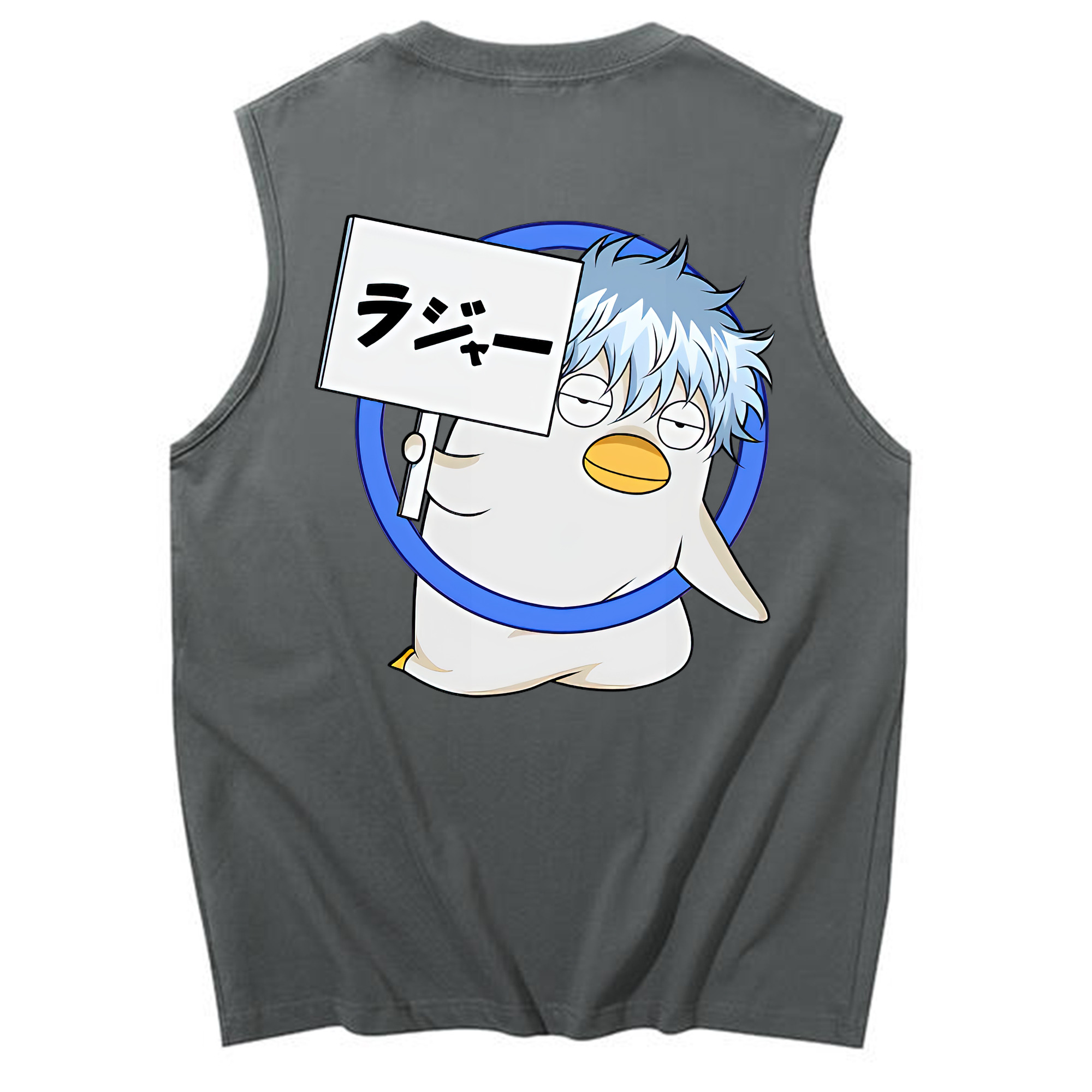 （画像用） ぎんたま 坂田銀時（さかたぎんとき） 神楽 志村新八（しむら しんぱち） GINTAMA Sakata Gintoki Kagura Shimura Shinpachi コットン100％タンクトップ（背面プリント）